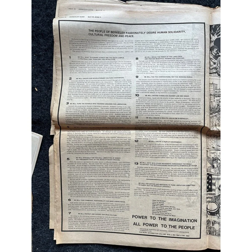 1970s Berkeley Bark CounterCulture, Black Panther Party, Underground Newspaper,